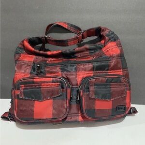 Lug Red and Black Checkered Shoulder Bag
